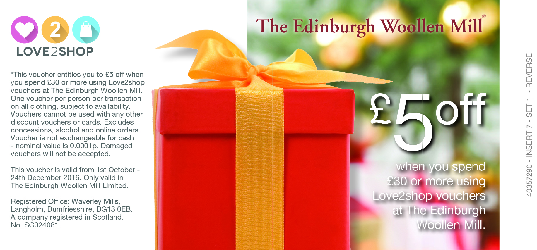 £5 off at The Edinburgh Woollen Mill