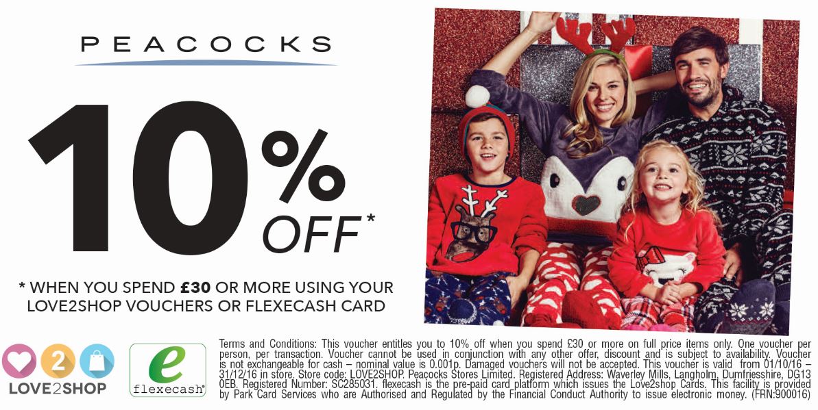 10 off at Peacocks
